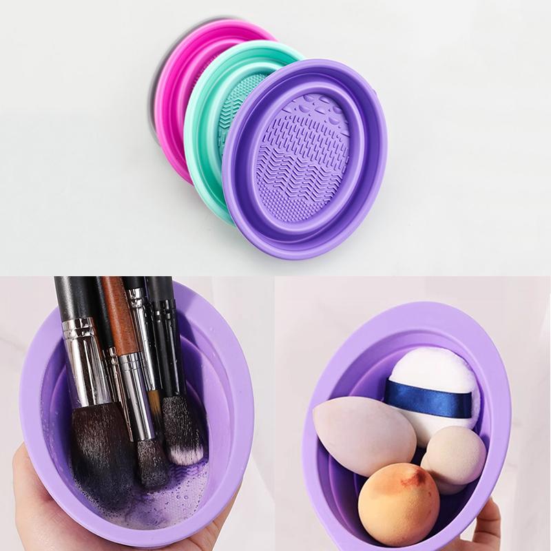 Beauty Makeup Kit - 부드러운 실리콘 메이크업 브러쉬 클리너 접이식