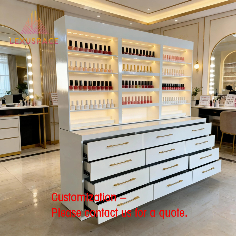 Beauty Makeup Store - 맞춤형 원목 선반 진열대 이발소 미용실