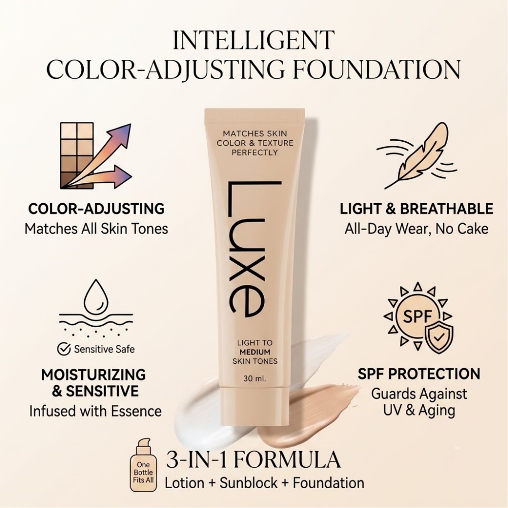 Beauty Luxe Makeup - 럭스 스마트 쉐이드 어댑팅 리퀴드 파운데이션