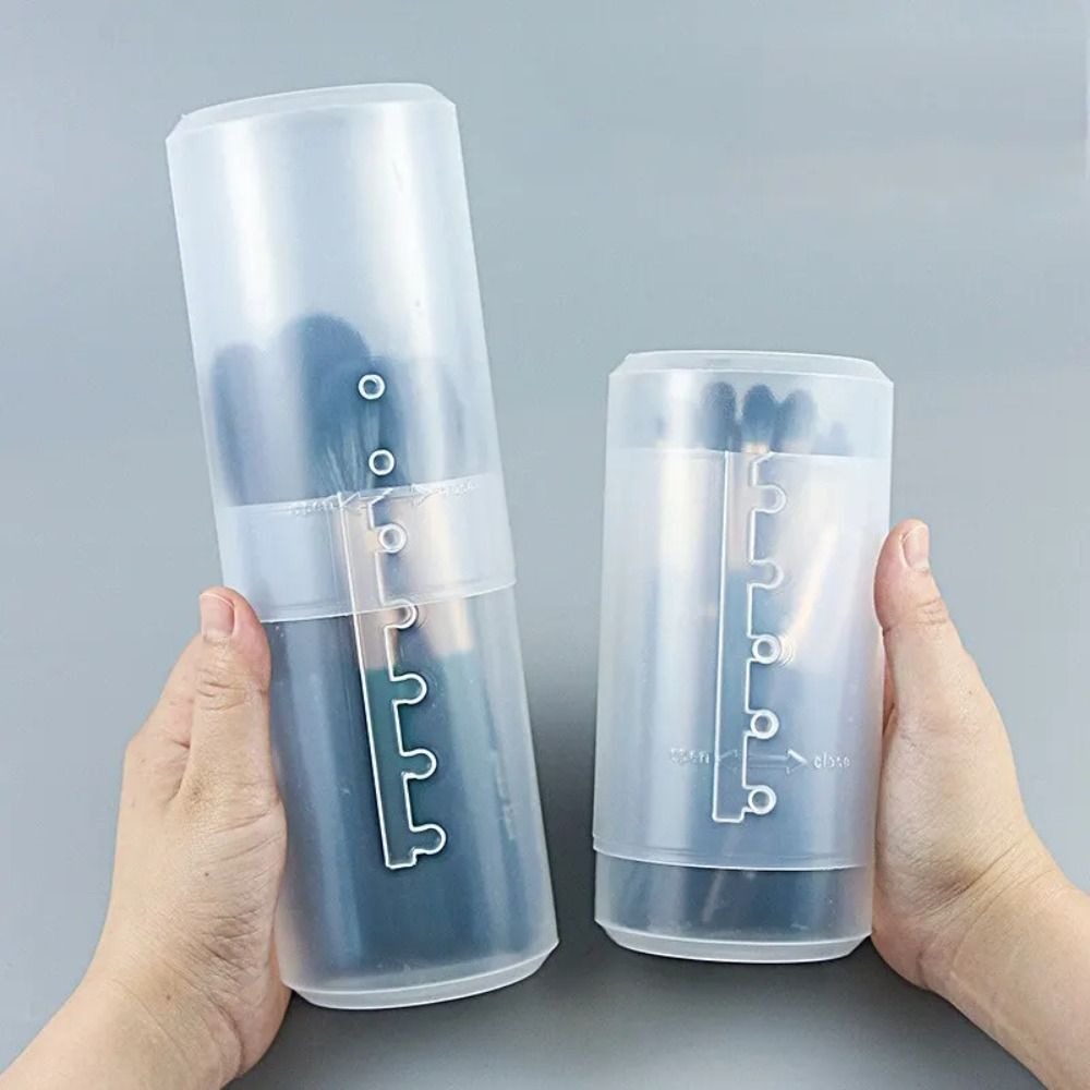 Beauty Makeup Box - 투명 메이크업 브러시 홀더 높이 조절