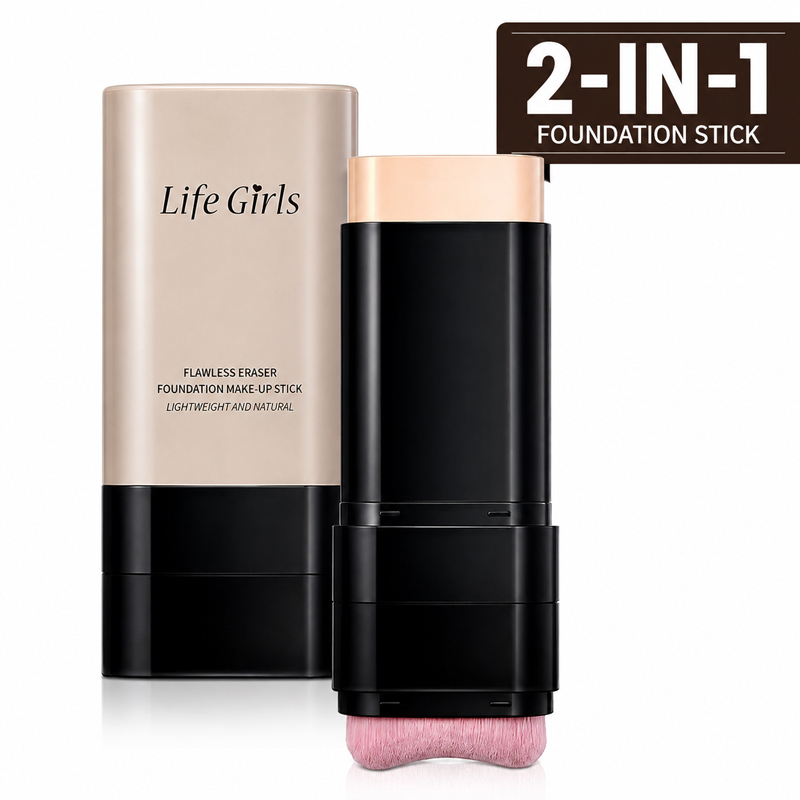 Concealer Full Coverage - 2-in-1 파운데이션 스틱(브러쉬 포함), 풀 커버