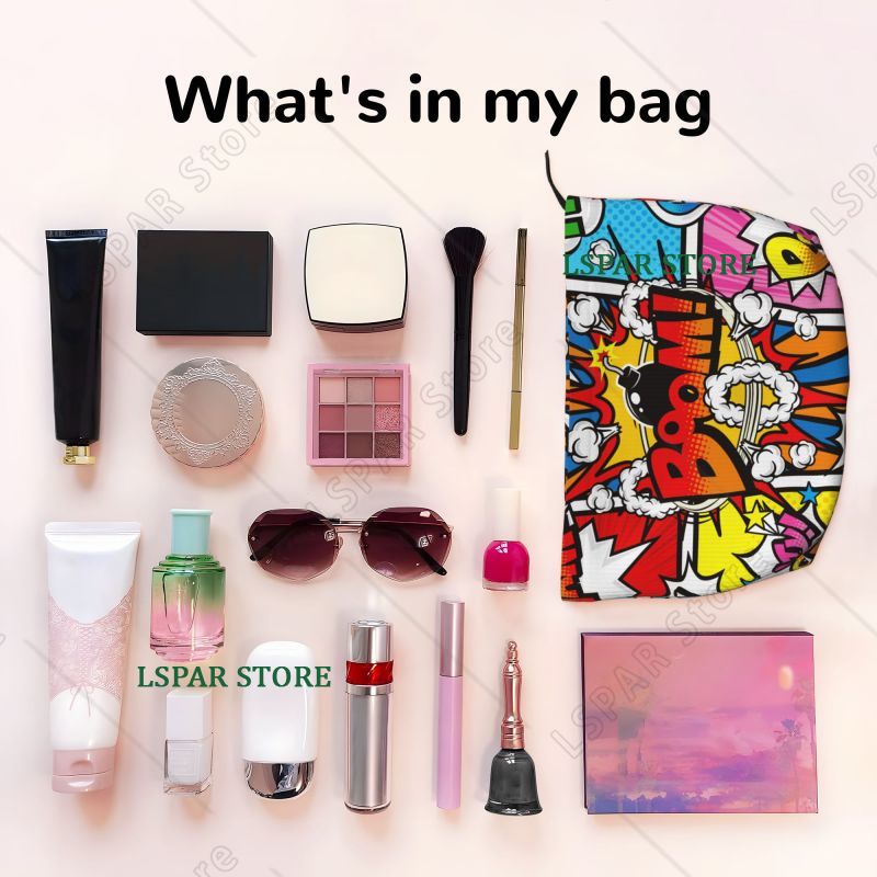코믹북 컬렉션 팝 아트 여행용 세면도구 가방 코듀로이  - Beauty Book Makeup Kit 리뷰 및 가격
