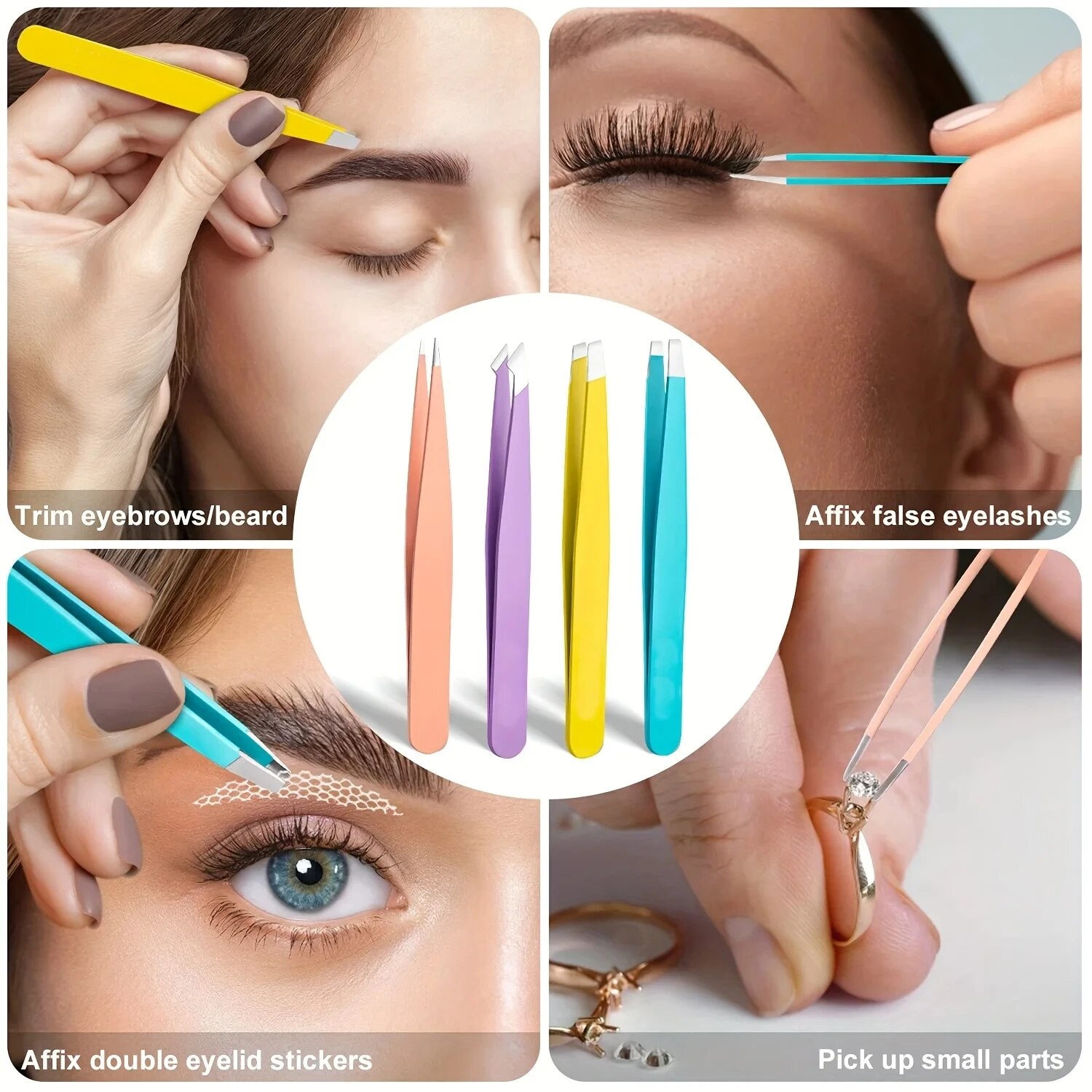 다채로운 색상의 눈썹 족집게, 미세한 털 제거기, 스테 - Beauty - Makeup - Eyes 리뷰 및 가격