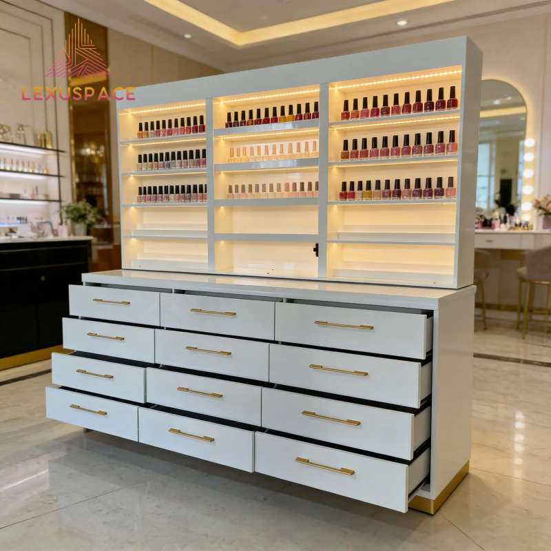 맞춤형 원목 선반 진열대 이발소 미용실 뷰티 살롱 모던 - Beauty Makeup Store 리뷰 및 가격