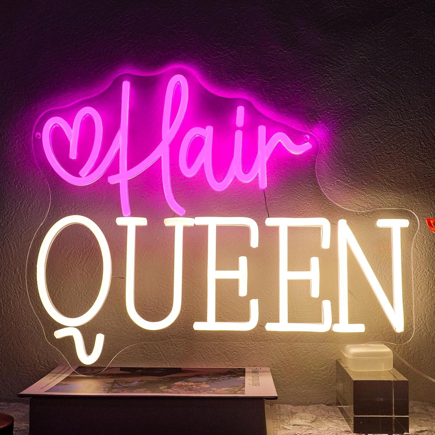 헤어 퀸 네온사인 조광 가능 이발소 네온라이트 사인 헤 - Beauty Makeup Stores 리뷰 및 가격