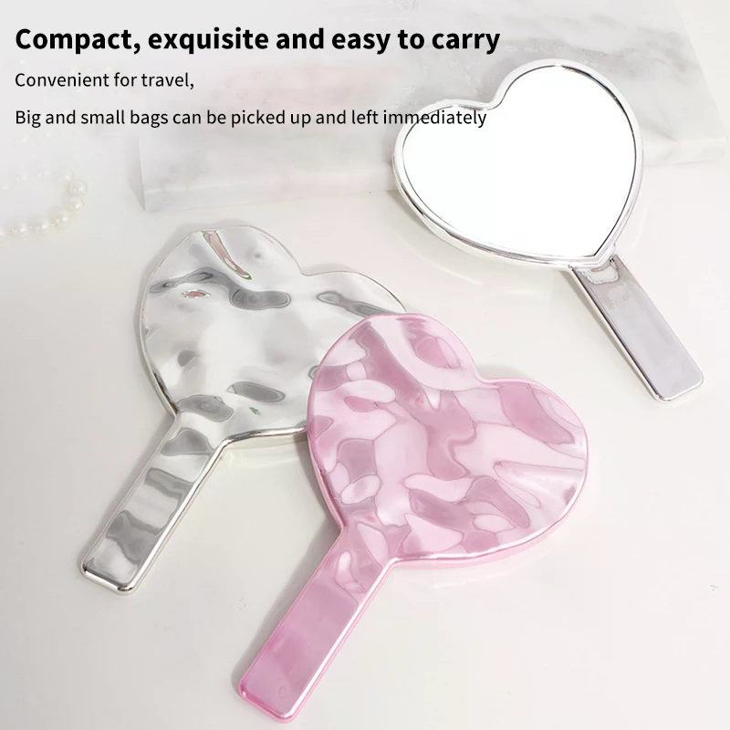 1Pcs 핸드헬드 메이크업 거울 러브 하트 거울 여성용 - Beauty Love Makeup 리뷰 및 가격