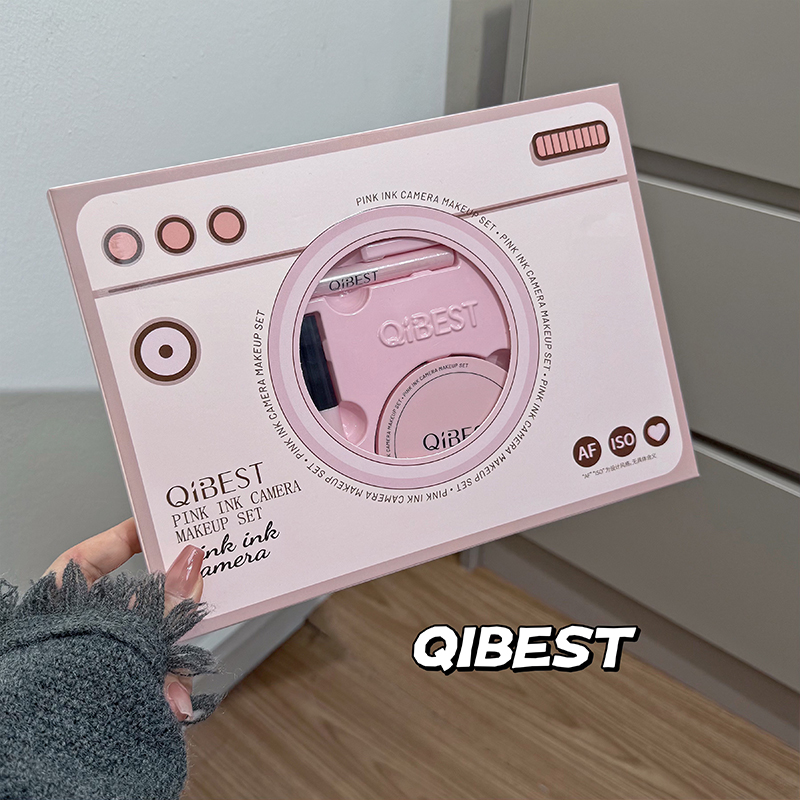 QIBEST 핑크 카메라 메이크업 세트 립스틱 프레스드 - Beauty Makeup Gift Sets 리뷰 및 가격