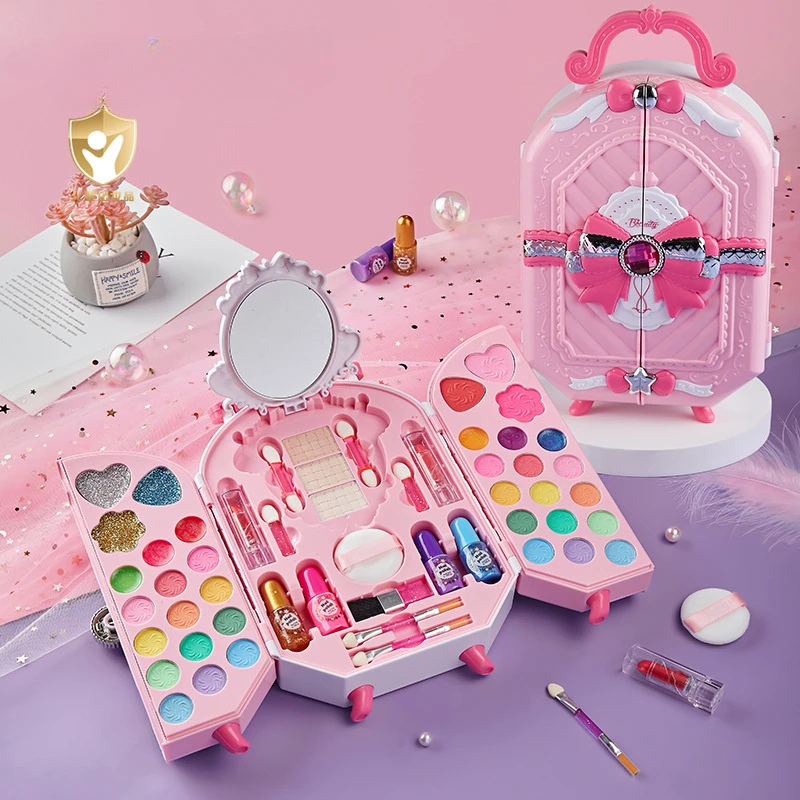 소녀를위한 안전한 화장품 장난감 공주 화장품 아이 섀도 - Beauty Makeup Gift Sets 리뷰 및 가격