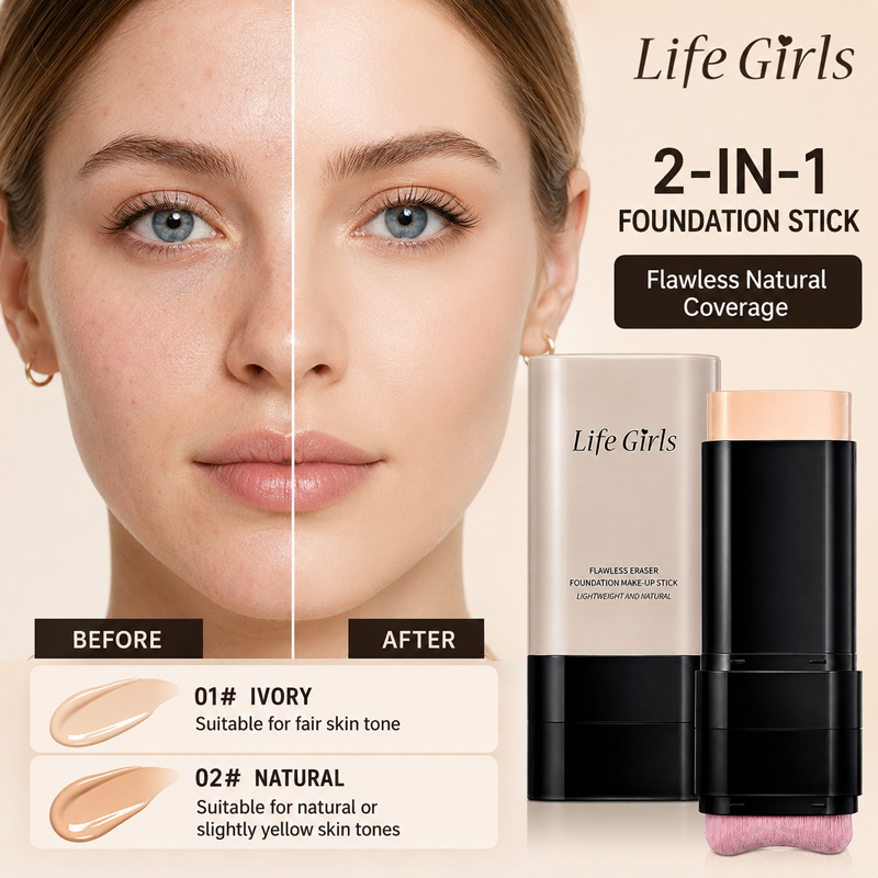2-in-1 파운데이션 스틱(브러쉬 포함), 풀 커버  - Concealer Full Coverage 리뷰 및 가격
