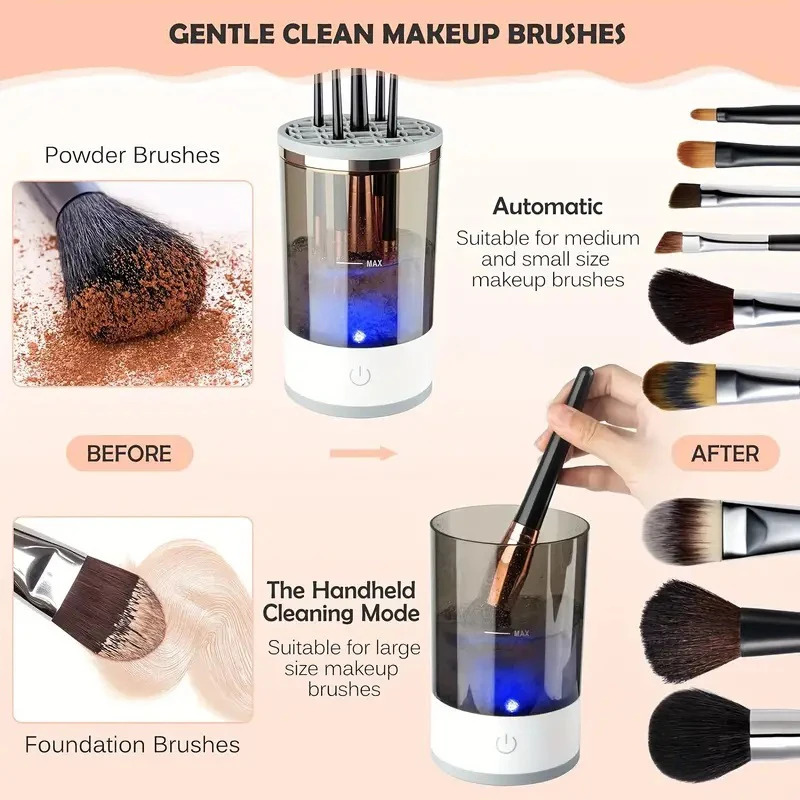 USB 플러그 휴대용 전동 메이크업 브러쉬 클리너 (고 - Beauty Home Makeup 리뷰 및 가격