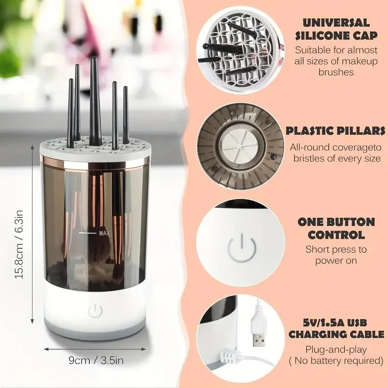 USB 플러그 휴대용 전동 메이크업 브러쉬 클리너 (고 - Beauty Home Makeup 리뷰 및 가격